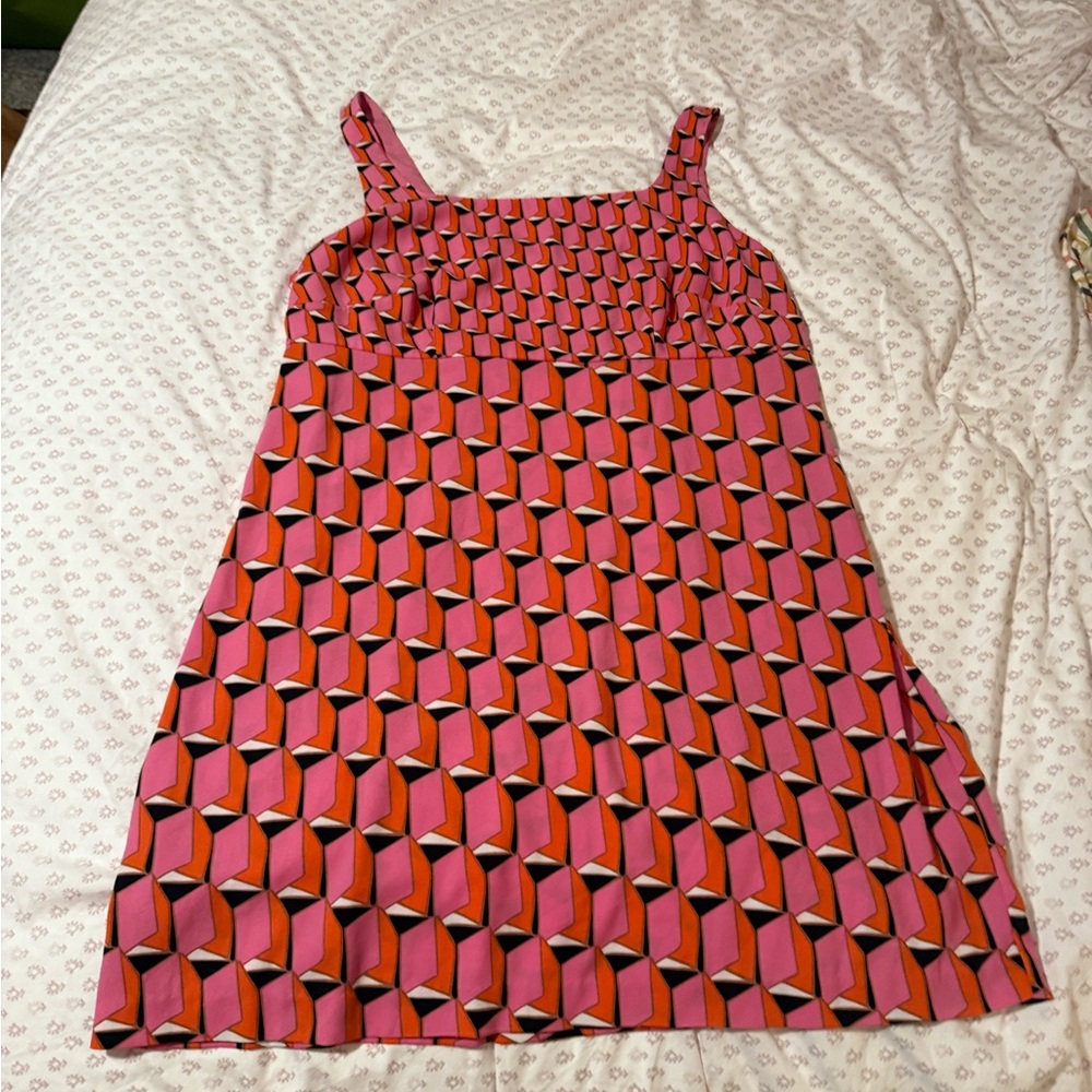 Geometric Pink and Orange w Dress